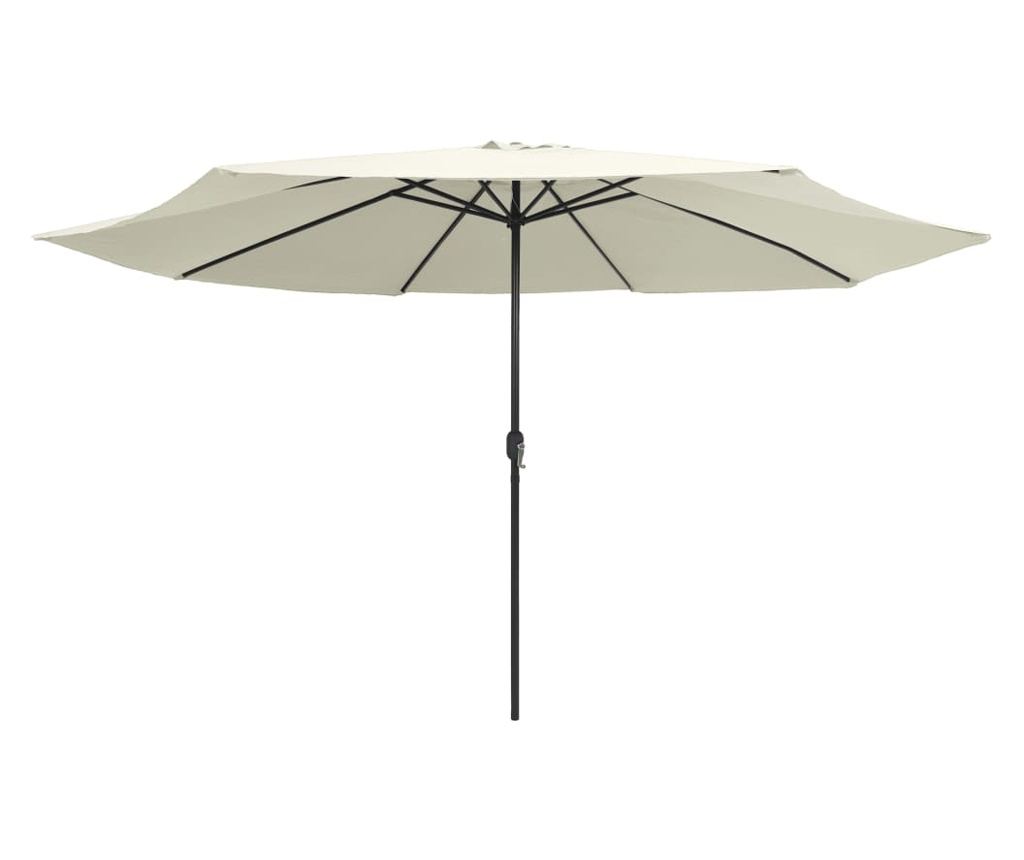Външен чадър за слънце, метална основа, пясъчно бял 400 см - 2
