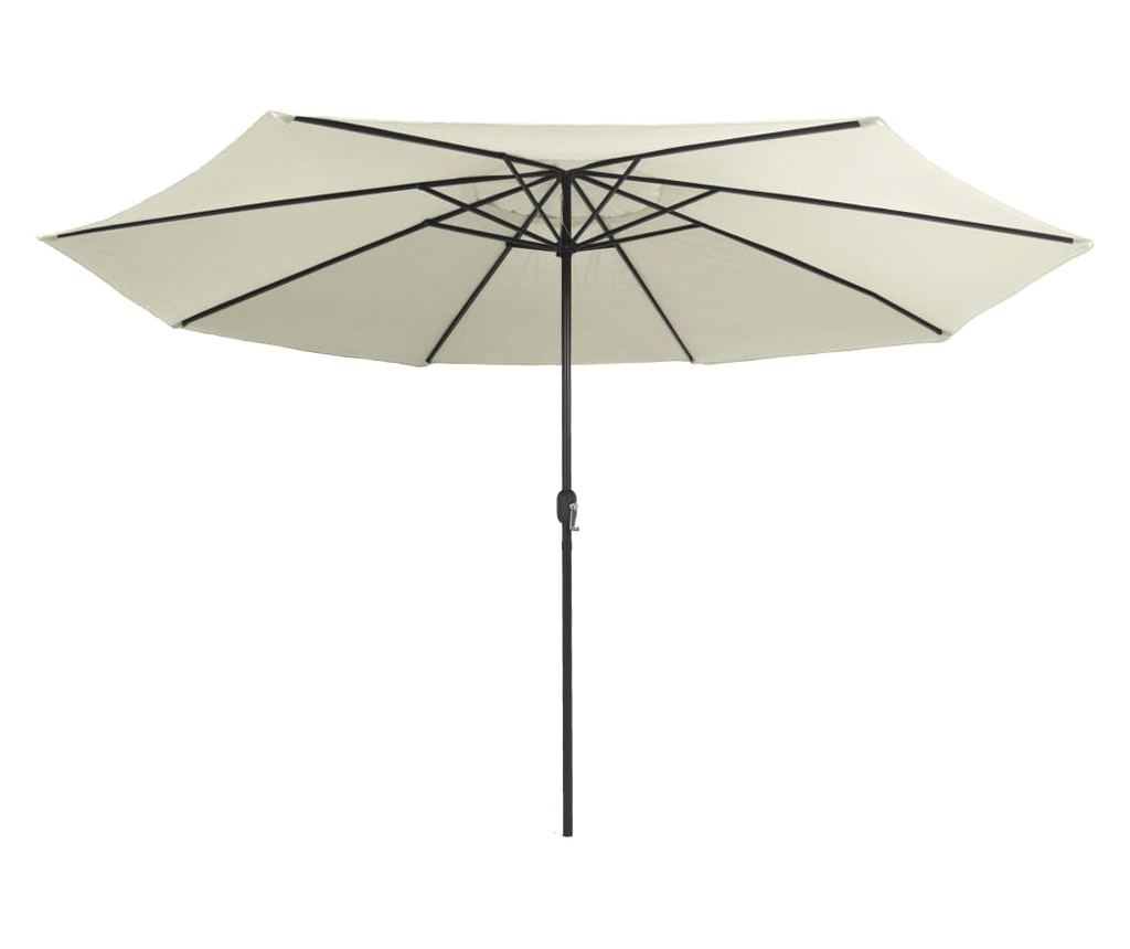 Външен чадър за слънце, метална основа, пясъчно бял 400 см - 3