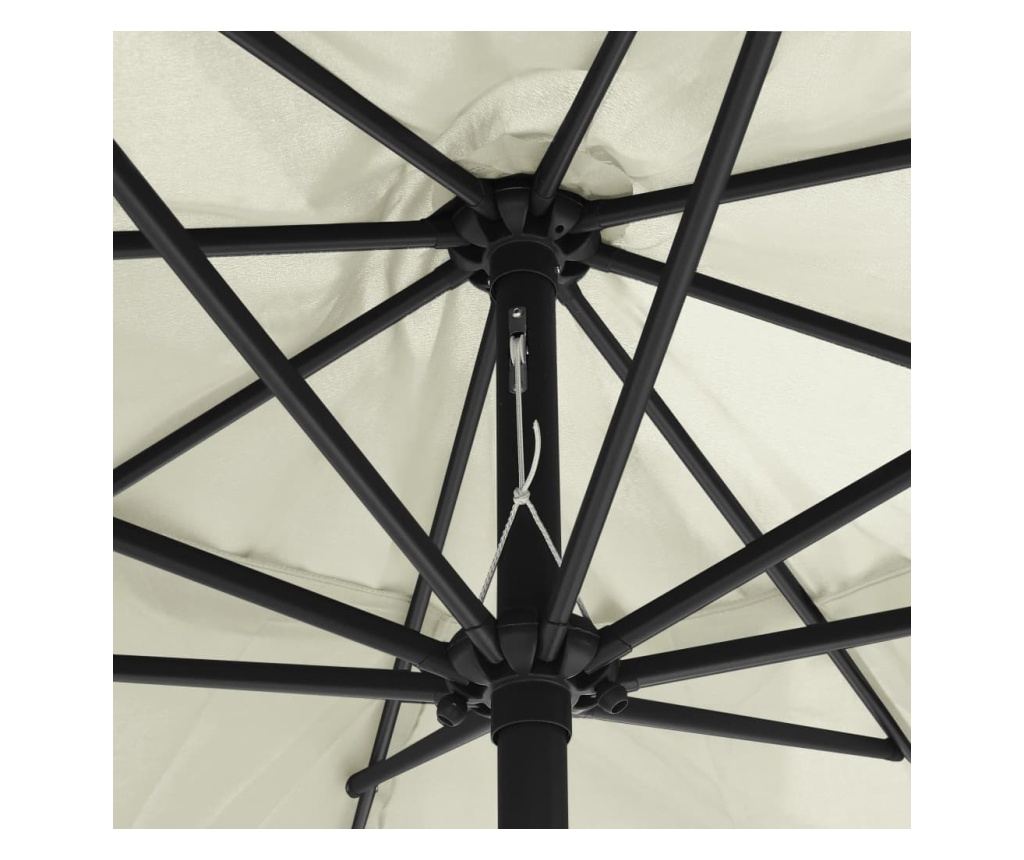 Външен чадър за слънце, метална основа, пясъчно бял 400 см - 5