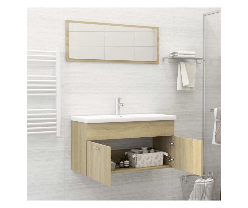 Комплект mobilier много, 2 piese, stejar Sonoma, PAL - 3
