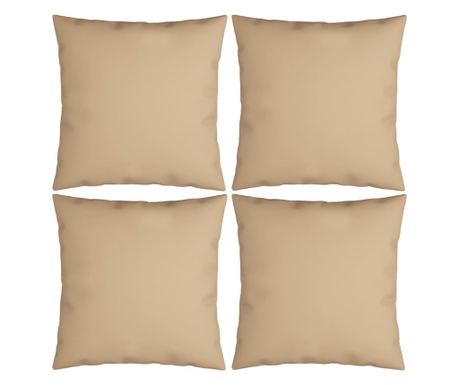 Perne decorative, 4 buc., bej, 40 x 40 cm, material textil