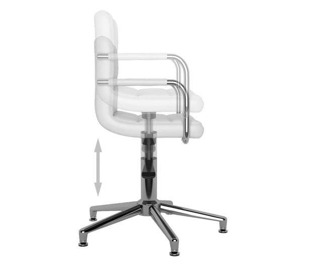 Okretna kuhinjska stolica, 6 kom., bijela, ekološka koža