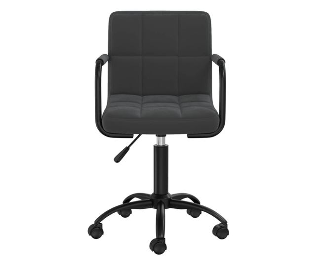 Okretni kuhinjski stolac, crn, baršunasti