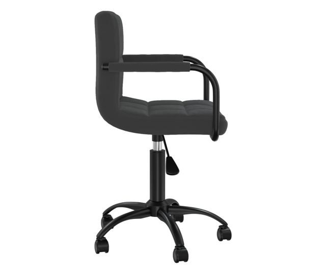 Okretni kuhinjski stolac, crn, baršunasti