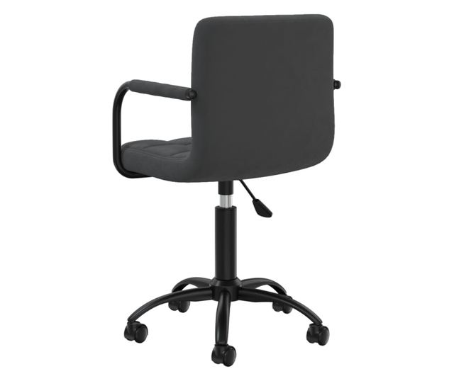 Okretni kuhinjski stolac, crn, baršunasti