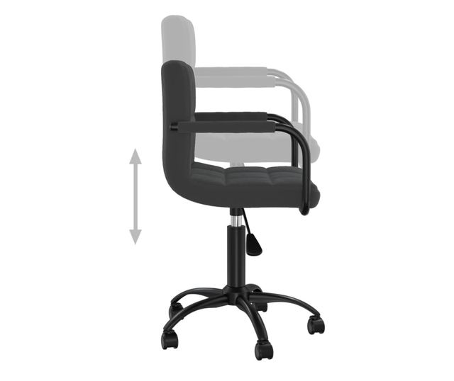 Okretni kuhinjski stolac, crn, baršunasti