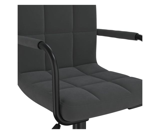 Okretni kuhinjski stolac, crn, baršunasti