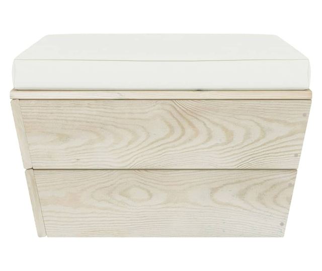 Tabureti za vrt od paleta s jastučićem, drvo smreke tretirano