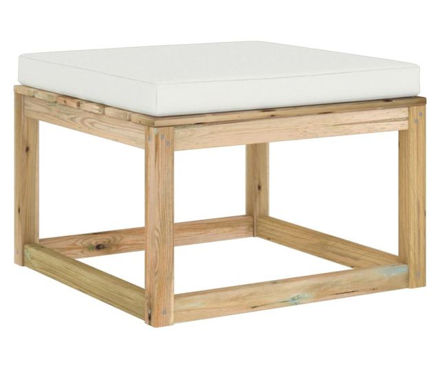 Tabure za vrt s jastučićem, tretirano drvo bora zeleno