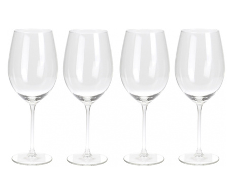 Set 4 pahare vin Excellent Houseware, sticla, 7x24 cm, 540 ml, transparent