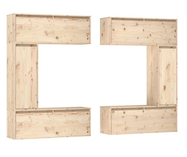 Komode za TV, 6 kom., masivno drvo bora