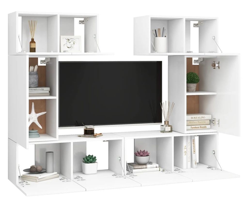 Set TV ormarića, 6 komada, bijela, PAL - 3