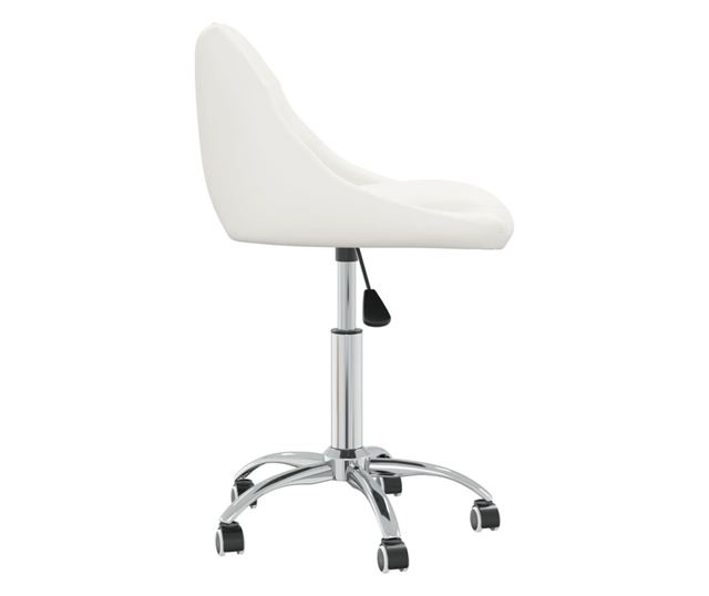 Okretni kuhinjski stolac, bijeli, ekološka koža