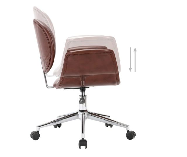 Okretna kuhinjska stolica, 4 kom., smeđa, ekološka koža