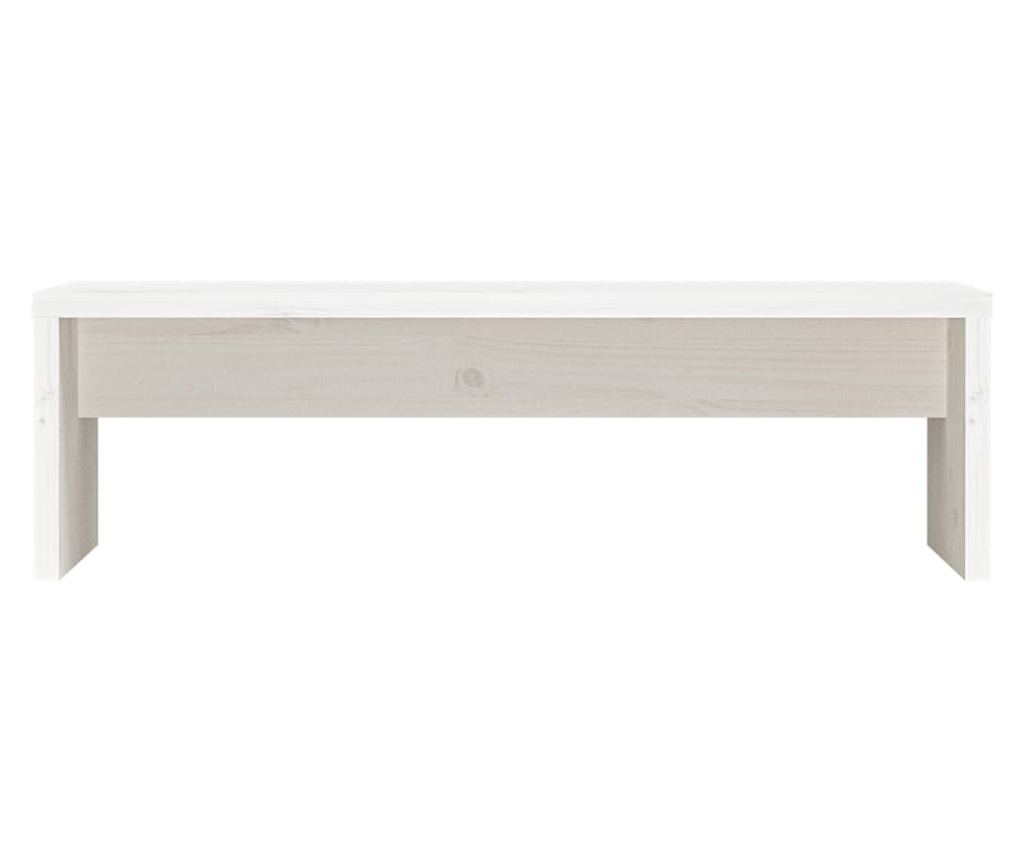 Podloga za monitor, bijela, 50x27x15 cm, masivno drvo bora - 5