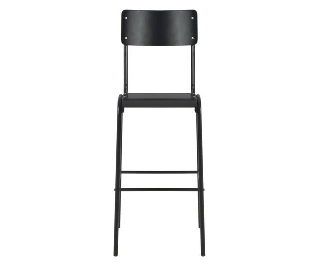 Barski stoli, 4 kosi, črni, masivni vezani les, jeklo