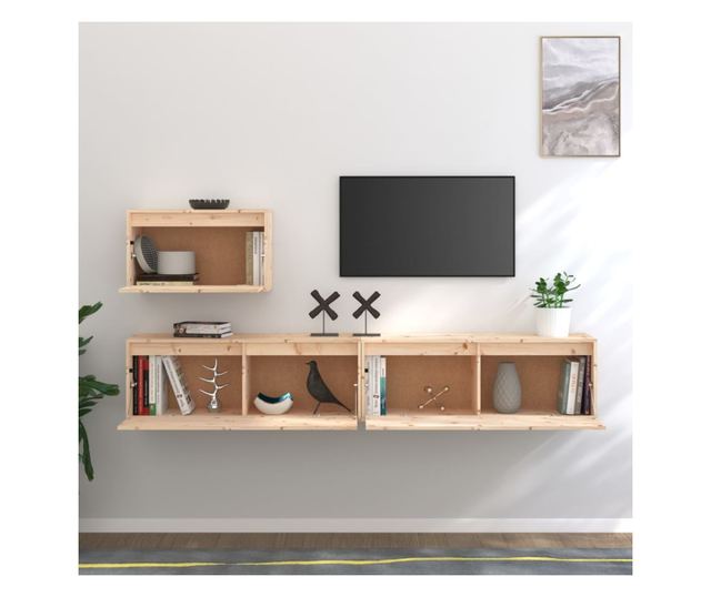 TV komode, 3 kom., masivno drvo bora