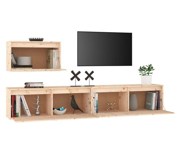 TV komode, 3 kom., masivno drvo bora