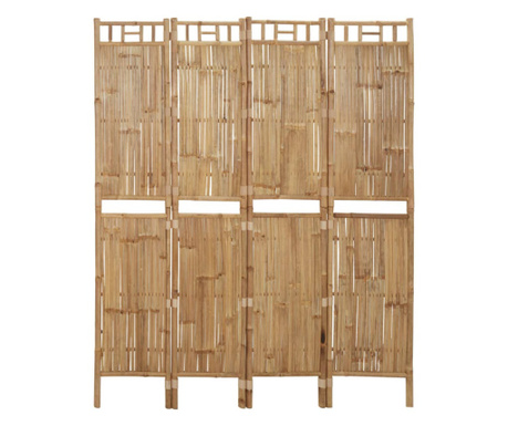 Екран за стая с 4 панела, 160 х 180 см, бамбук