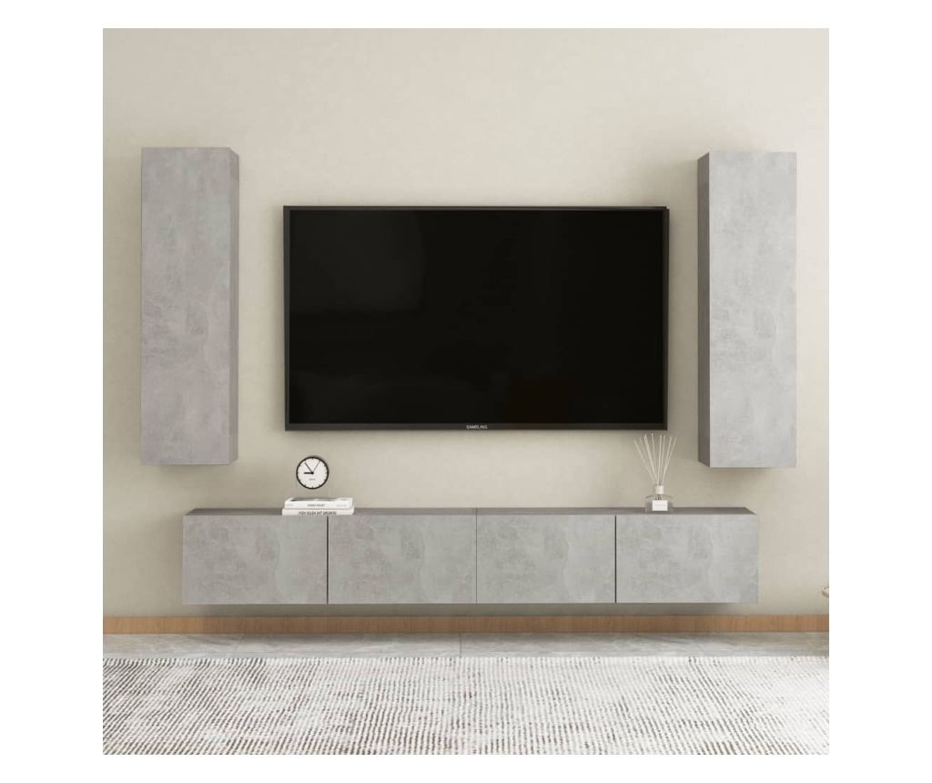 TV komoda, siva beton, 30,5x30x110 cm, PAL - 11