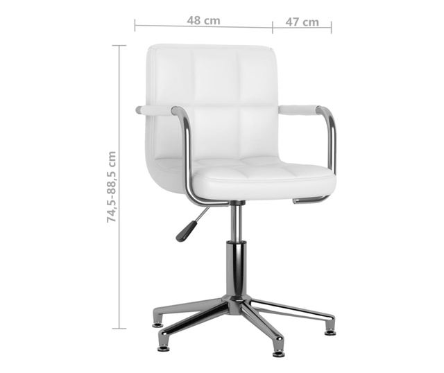 Okretna kuhinjska stolica, 6 kom., bijela, ekološka koža