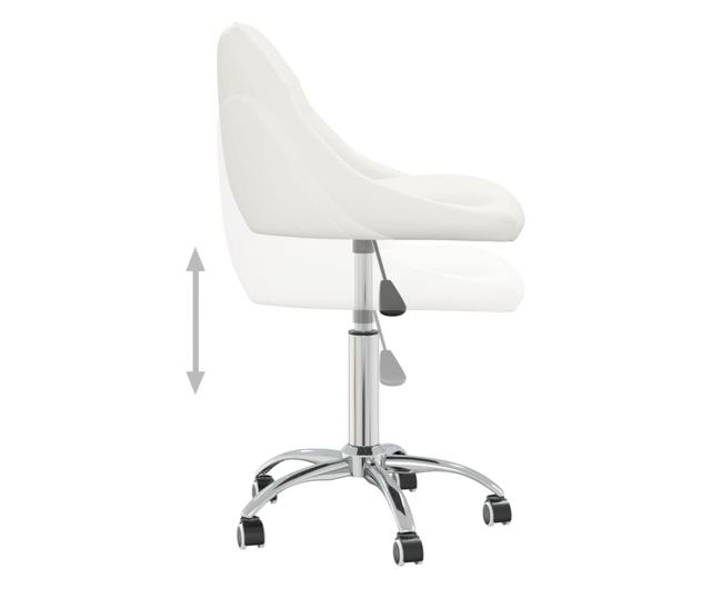 Okretni kuhinjski stolac, bijeli, ekološka koža