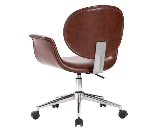 Okretna kuhinjska stolica, 4 kom., smeđa, ekološka koža