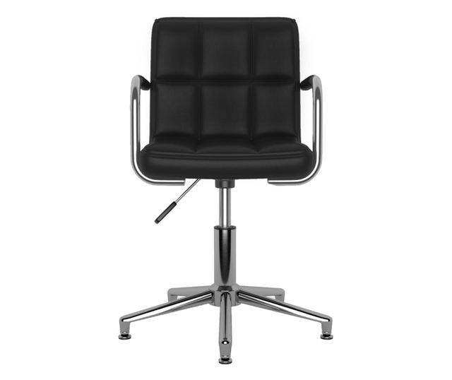 Okretni kuhinjski stolac, crn, ekološka koža