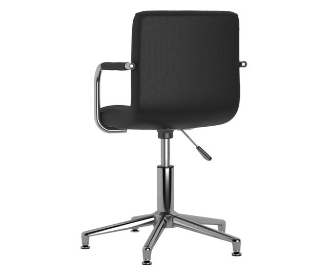 Okretni kuhinjski stolac, crn, ekološka koža