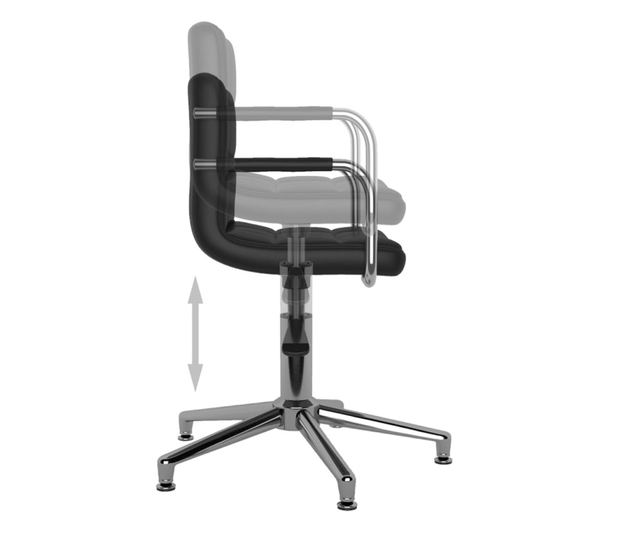 Okretni kuhinjski stolac, crn, ekološka koža