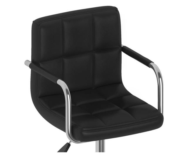 Okretni kuhinjski stolac, crn, ekološka koža