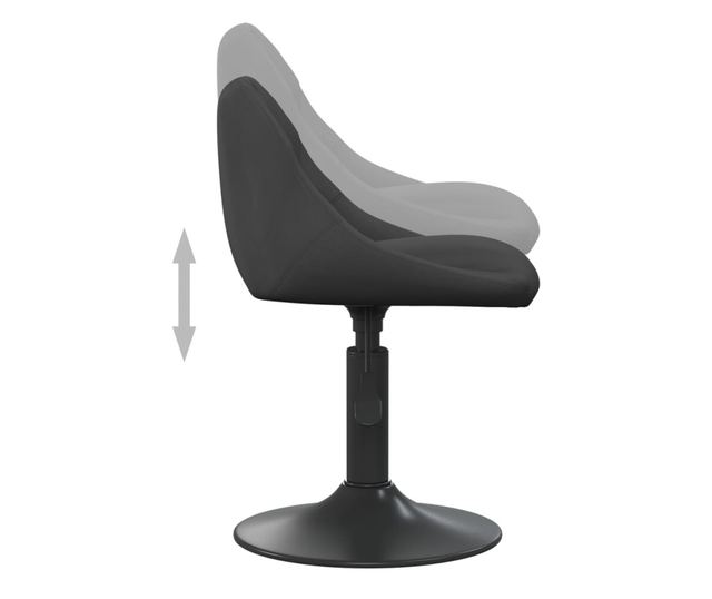 Barski stol, črn, žamet