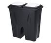 Cos de gunoi cu 2 compartimente Excellent Houseware, plastic, 50x30x55 cm, 2x25 l, negru/alb thumbnail 1