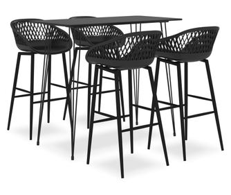 Set bar namještaja, 5 komada, crna