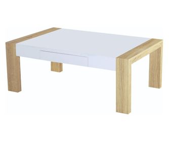 Masuta de cafea Clas, 110x70x42 cm, alba si Sonoma