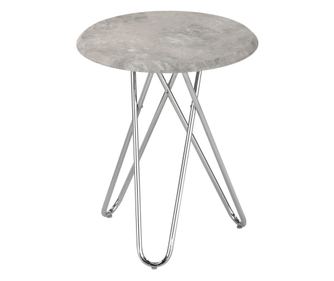 Masuta de cafea Zerina, 80x80x45 cm, gri, constructie MDF, blat rotund, picioare metalice Kromier