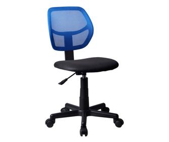Scaun de birou Alex, pentru copii, 40x50x81-86 cm, stofa si plasa, foarte reglabil, albastru,