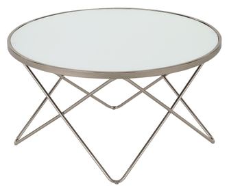 Masa canapea Suede, 85x46 cm, blat din sticla manuala, cadru metalic