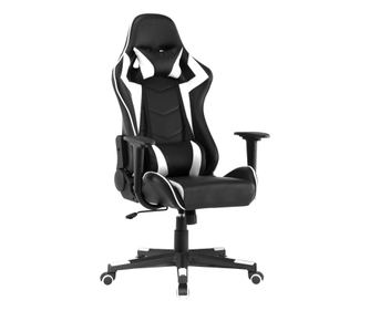 Gamingstuhl Agnes, 70x70x125-135 cm, piele sintetica, reglabil pe dreapta, alb-negru,