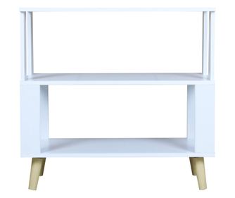 Masuta de cafea, Carcase, 60x30x57 cm, alba, constructie MDF, mai multe rafturi