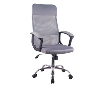 Casa vital Scaun de birou jarana, gri, 60x66x108/118 cm, rotativ si reglabil in sus, tesatura de retea, cotiere solide, suportur
