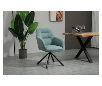 Sufragerie Kanda, 2 Set, turcoan, 52x60x89 cm, captusita, placa rotativa 180°, picioare metalice