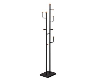 Vestiar, Perla, negru, 35x25x172 cm, metal si lemn
