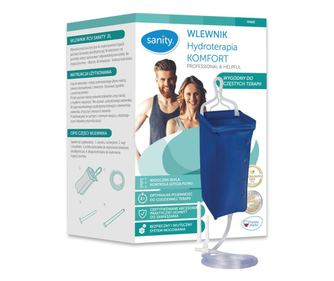 Set enteroclisma Sanity Hydroterapia Comfort pentru irigare vaginala si intestinala, femei si barbati, capacitate 2 l, Bleumarin