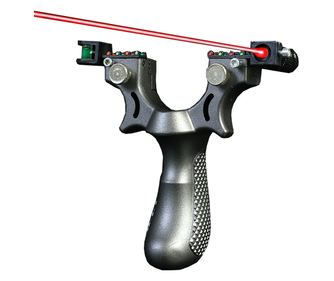 Laserska frača IdeallStore®, Sling King, umetna masa, 11,5 cm, z bullseye, srebrna