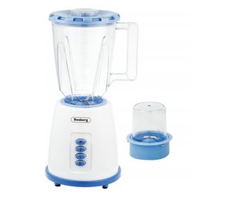 Blender cu moara Rosberg R51162B, 500W, 1.5 L, 2 viteze + puls, Albastru/alb