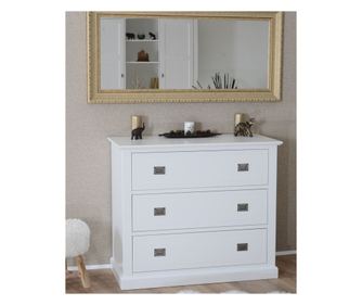 Bufeta Pigo, 111x55x95, alb, lemn masiv+MDF