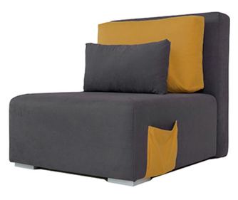 Scaun relax Amber, 92x116x96, gri+portocaliu, stofa, pat+cutie