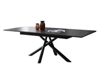 Masa extensibila Mohammed, 180-220x100x76, neagra, ceramica, cu extensie