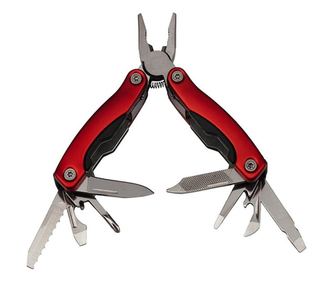 IdeallStore® Mini multifunkcionalna kliješta, Survival Instict, nehrđajući čelik, 9 funkcija, 14 cm, crvena, kutija uključena